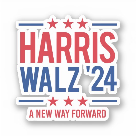 Harris Walz '24 - Een nieuwe weg vooruit Sticker (Voorkant)
