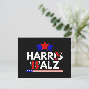 Harris Walz 24 Harry Balz 2024 Meme Democraten Briefkaart