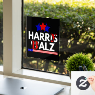 Harris Walz 24 Harry Balz 2024 Meme Democraten Raamsticker