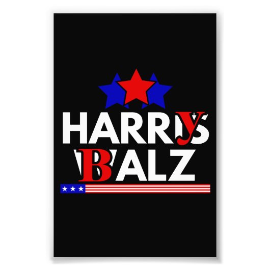 Harris Walz 24 Harry Balz 2024 Meme Democratics Foto Afdruk (Voorkant)