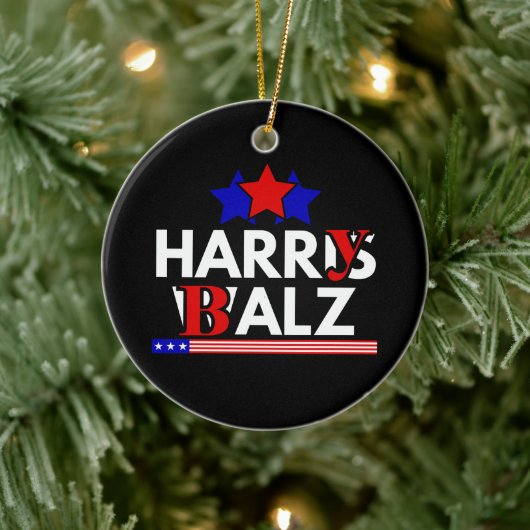 Harris Walz 24 Harry Balz 2024 Meme Democratics Keramisch Ornament (Boom)
