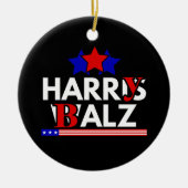 Harris Walz 24 Harry Balz 2024 Meme Democratics Keramisch Ornament (Voorkant)