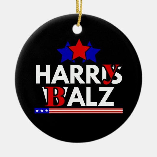 Harris Walz 24 Harry Balz 2024 Meme Democratics Keramisch Ornament (Voorkant)