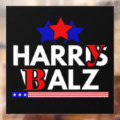 Harris Walz 24 Harry Balz 2024 Meme Democratics Raamsticker (Vel 2)