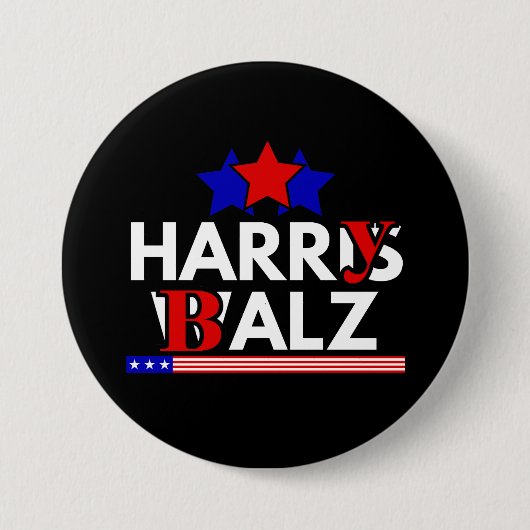 Harris Walz 24 Harry Balz 2024 Meme Democratics Ronde Button 7,6 Cm (Voorkant)