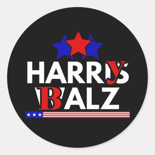 Harris Walz 24 Harry Balz 2024 Meme Democratics Ronde Sticker (Voorkant)