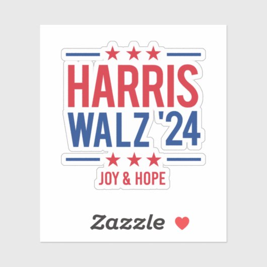 Harris Walz '24 - Hoop en vreugde Sticker (Vel)