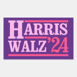 Harris Walz '24 Pink Rechthoekige Sticker