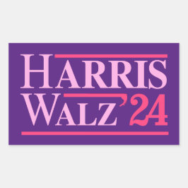 Harris Walz '24 Pink Rechthoekige Sticker