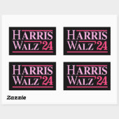 Harris Walz '24 Pink Rechthoekige Sticker (Vel)