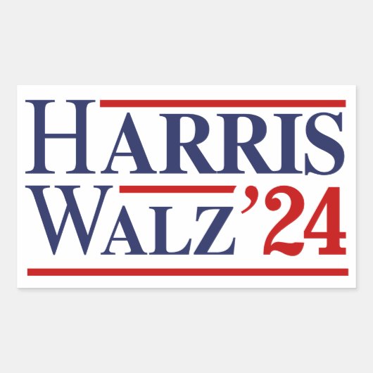 Harris Walz '24 Rechthoekige Sticker (Voorkant)