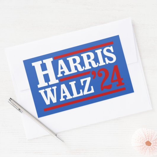 Harris Walz '24 Rechthoekige Sticker (Envelop)