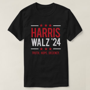 Harris Walz '24 - Waarheid Hoop Fatsoen T-shirt