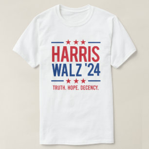 Harris Walz '24 - Waarheid Hoop Fatsoen T-shirt