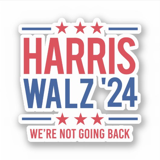 Harris Walz '24 - We gaan niet terug Sticker (Voorkant)