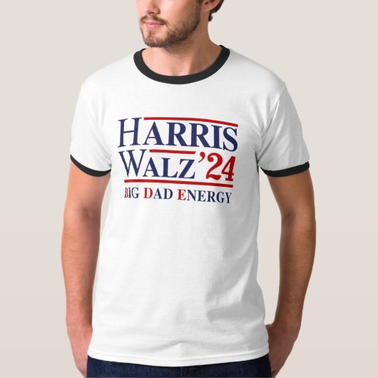 Harris Walz Big Dad Energy T-shirt (Voorkant)