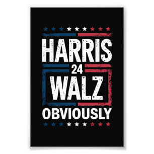 Harris Walz Blijkbaar Harris Waltz 2024 Verkiezing Foto Afdruk
