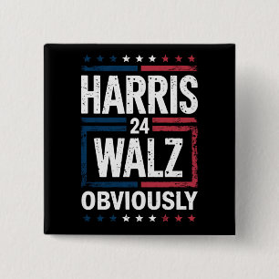 Harris Walz Blijkbaar Harris Waltz 2024 Verkiezing Vierkante Button 5,1 Cm