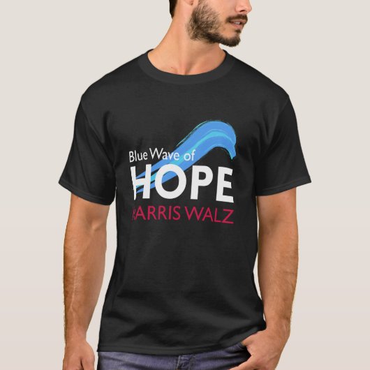 Harris Walz Blue Wave of Hope T-shirt (Voorkant)