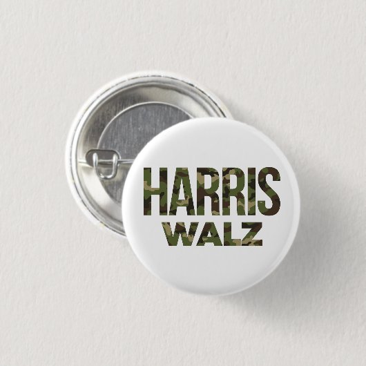 Harris Walz Camouflage 2024 Ronde Button 3,2 Cm (Voorkant /achterkant)