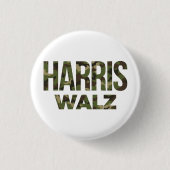 Harris Walz Camouflage 2024 Ronde Button 3,2 Cm (Voorkant)