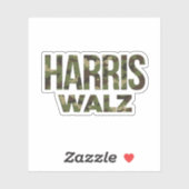 Harris Walz Camouflage 2024 Sticker (Vel)