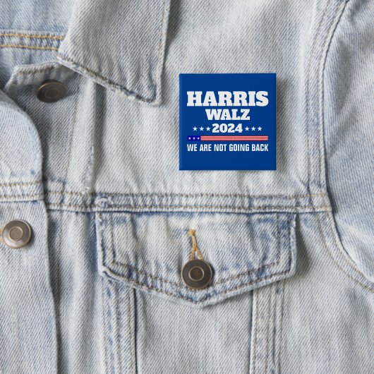 Harris Walz campagne 2024 Vierkante Button 5,1 Cm (In situ)
