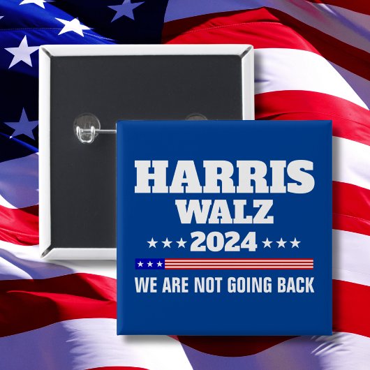 Harris Walz campagne 2024 Vierkante Button 5,1 Cm