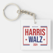 Harris Walz Campagne Verkiezing Acryl Sleutelhanger (Voorkant)