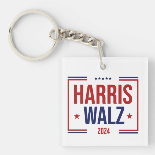 Harris Walz Campagne Verkiezing Acryl Sleutelhanger (Voorkant)
