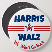 Harris Walz Campaign Magnet Ronde Button 6,0 Cm (Voorkant /achterkant)