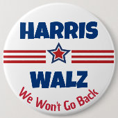 Harris Walz Campaign Magnet Ronde Button 6,0 Cm (Voorkant)
