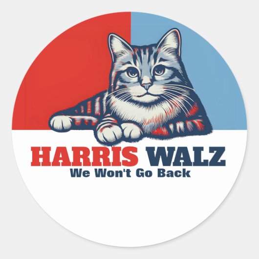 Harris Walz Campaign Ronde Sticker (Voorkant)