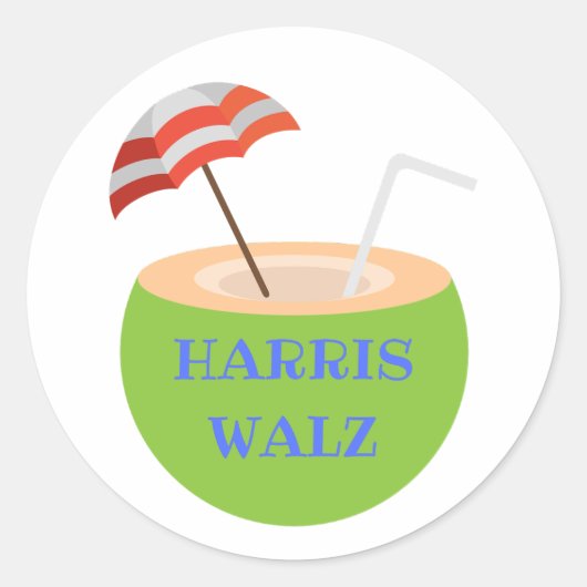 Harris Walz Cocnut Drink Sticker (Voorkant)