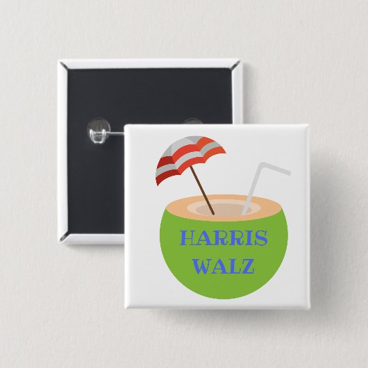 Harris Walz Coconut Button (Voorkant /achterkant)