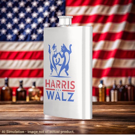 Harris Walz - Dancing Cats Classic RVS Flacon