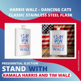 Harris Walz - Dancing Cats Classic RVS Flacon