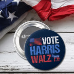 Harris Walz Democraat Donkey Amerikaanse vlag Ronde Button 5,7 Cm<br><div class="desc">Stem op de Harris Walz-knop met de Amerikaanse vlag en de democratische ezel in rood,  wit en blauw. Kamala Harris en Tim Walz voor president en vice-president als de presidentskandidaten in dit coole,  patriottische ontwerp voor de verkiezingen van 2024.</div>