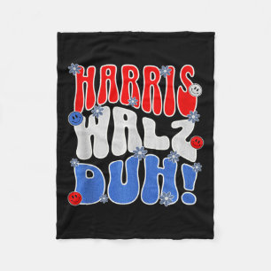 Harris Walz Duh! Grappige verkiezingsstemming Poli Fleece Deken