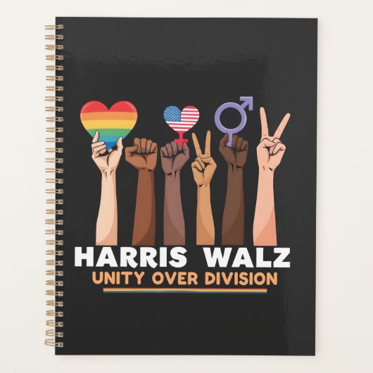 Harris Walz Eenheid over de verdeling van de vrede Planner (Voorkant)