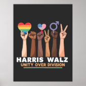 Harris Walz Eenheid over de verdeling van de vrede Poster (Voorkant)