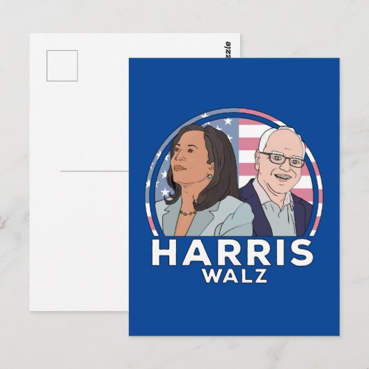 Harris Walz Election Briefkaart (Voorkant / Achterkant)