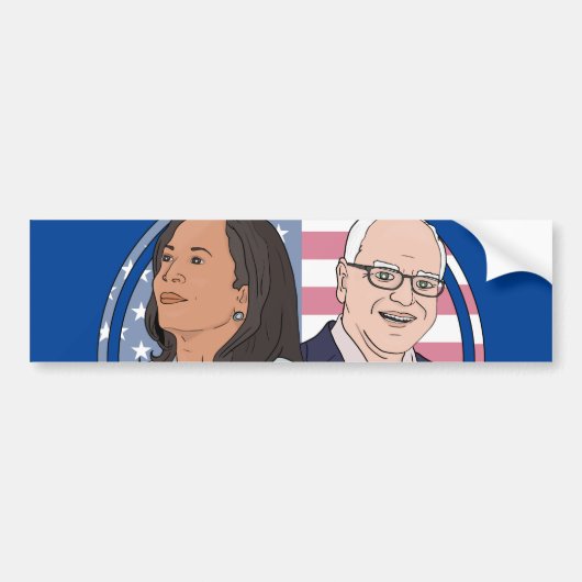 Harris Walz Election Bumpersticker (Voorkant)