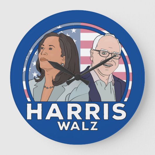 Harris Walz Election Grote Klok (Voorkant)