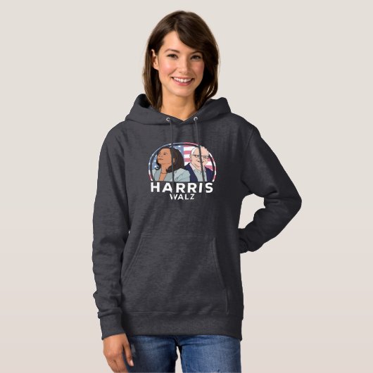 Harris Walz Election Hoodie (Voorkant volledig)