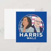 Harris Walz Election Kaart (Voorkant / Achterkant)