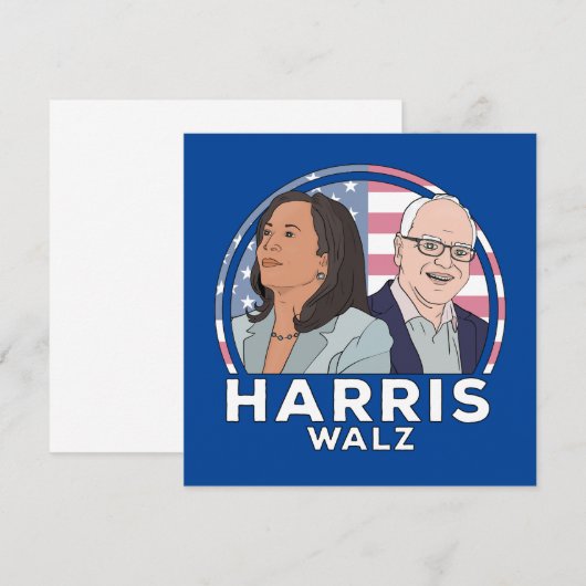 Harris Walz Election Kaart (Voorkant / Achterkant)