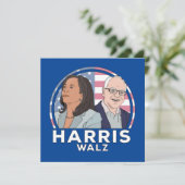 Harris Walz Election Kaart (Staand voorkant)