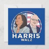 Harris Walz Election Kaart (Voorkant)