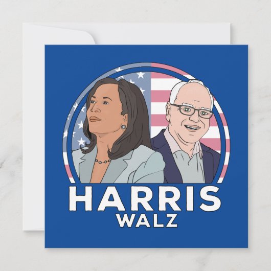 Harris Walz Election Kaart (Voorkant)